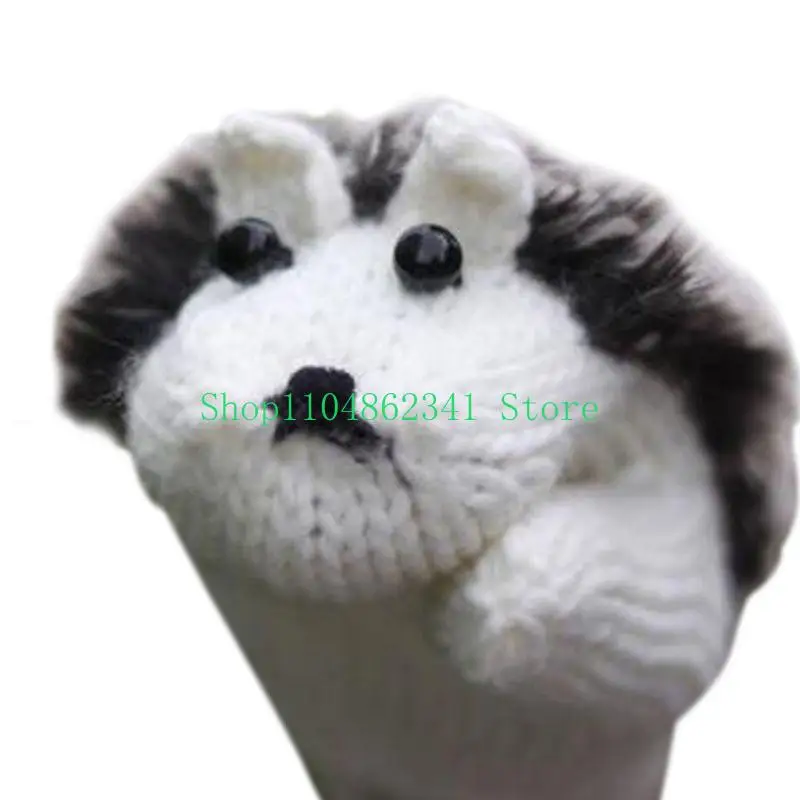 

652F Cartoon Hedgehog Gloves for Women Girls Thicken Knitted Windproof Skiing Mittens