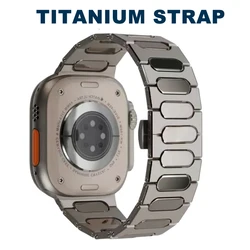 Titanium Strap for Apple Watch Ultra 49mm Band 44mm 42mm 40mm 45mm oval-shaped Bracelet Watchband for iWatch 8 7 6 SE 5 4 3 2