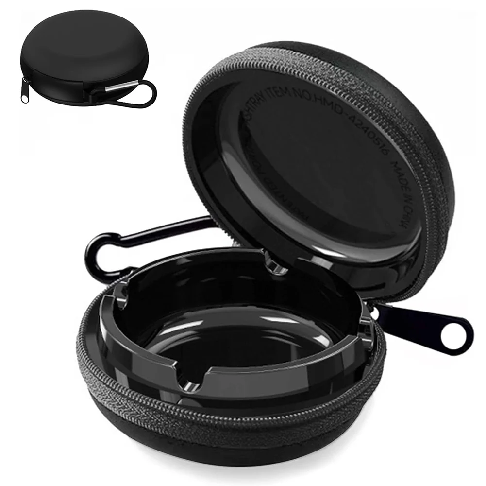 Portable Ashtray with Key Ring Odor Proof Ash Tray with Windproof Lid for Outdoor  Pocket Ashtray Car Travel Carabiner