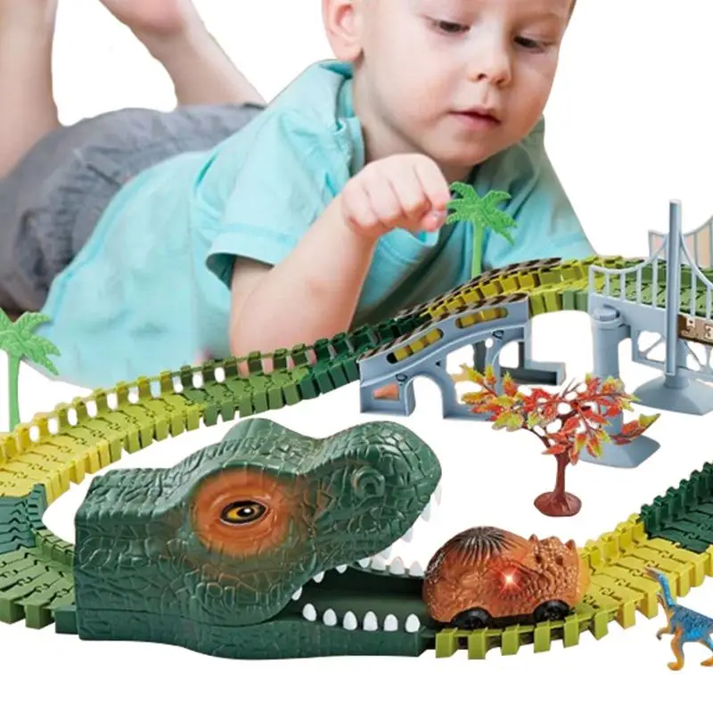 

Dinosaur Rail Car Toy DIY Assembly Toy Set Simulation Dinosaur Rail Train Dinosaurs Toy Set For 3 4 5 6 Year & Up Old Boys Girls