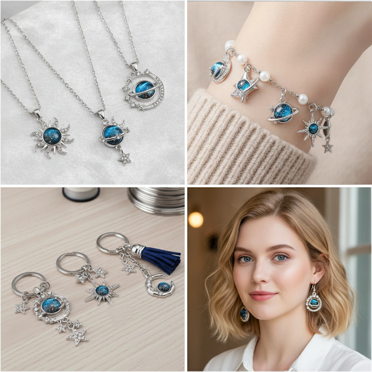 2/12 Piezas de Dijes de Crista - Moon Star Earrings reseña y precio