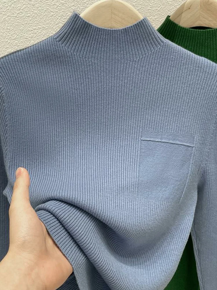 

een Knitted Sweater f High Collar Women's Inner Wear Autumn Winter Faion Quali Long Sve Straight Fit Top