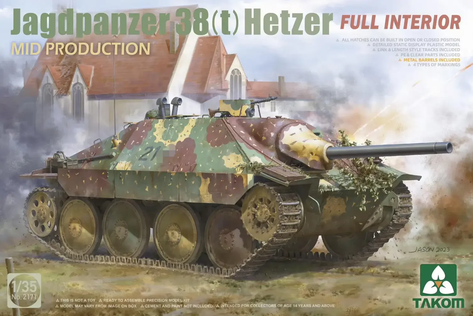 

TAKOM 2171 1/35 Jagdpanzer 38(t) Hetzer Mid Production с моделью Full Interion