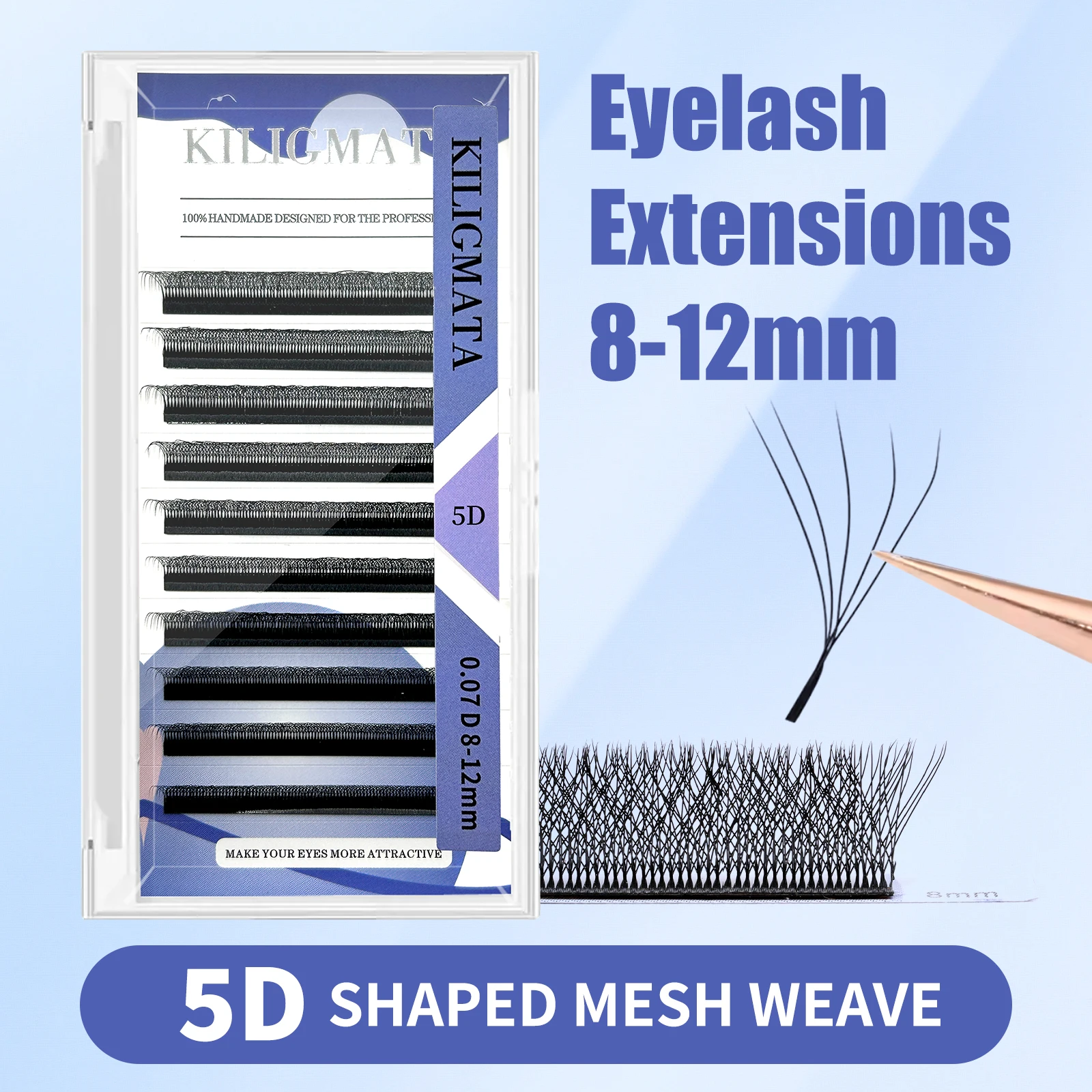 5D Lashes W Shape Bloom 0.07mm D Professional Natural Soft Handmade Cashmere Thin Long-lasting Easy Eye Makeup