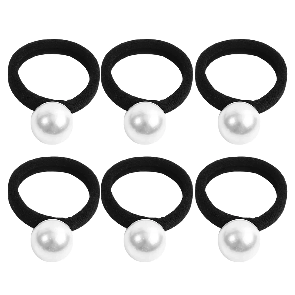 6 szt. Gumek do włosów z perłami, elastyczne sznurki dla kobiet, do włosów cienkich, grubych i kręconych, bezszwowe gumki do kucyków, akcesoria do włosów warkoczy.