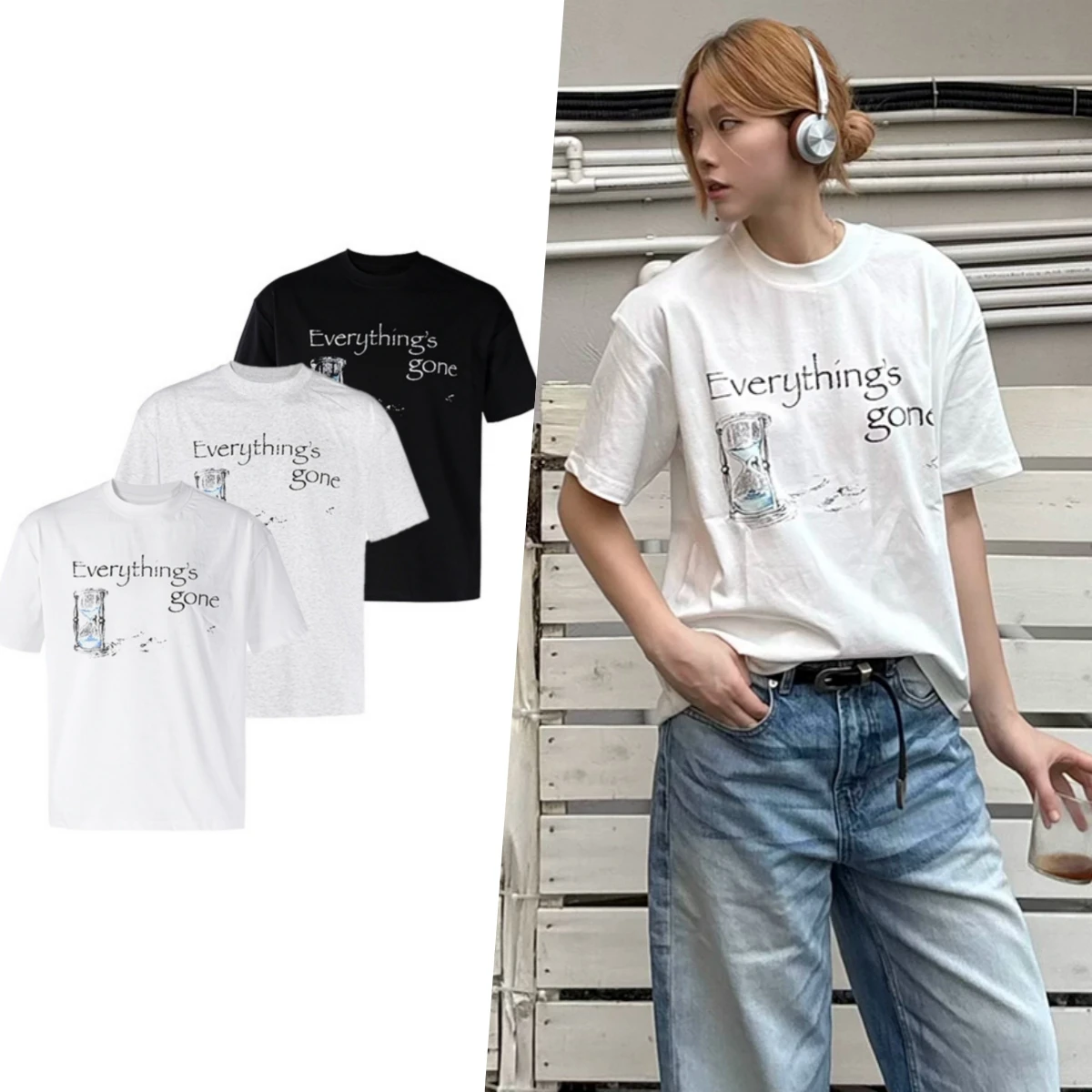 t-shirt short sleeve Everything's gone slogan printed Sorona short sleeved t-shirt Men's clothing