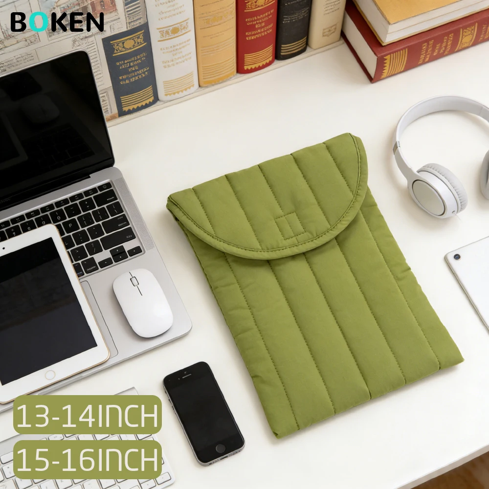 

Stylish Cute Quilted Laptop Sleeve for MacBook Pro Air/Neo HP Dell 13-14 15-16 Inch Soft Padded Notebook Bag for Travel School