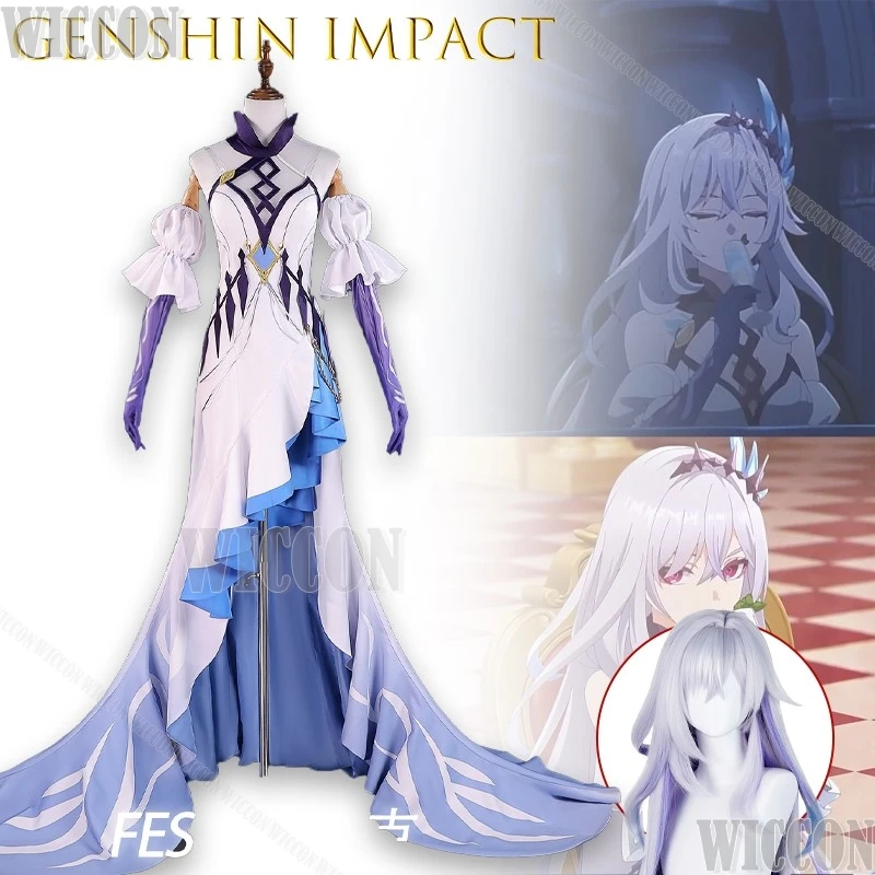 

Genshin Impact Skirk FES Festival Cosplay Authentic Game Replica Anime Outfit Holiday Edition Halloween Dress Navidad Comic Con