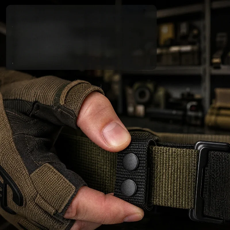 4Pcs Multi Functional Tactical Belt Double Nylon Buckle Portable Belts Accessory Equipment Outdoor Sports Accessory Fixed Buckle
