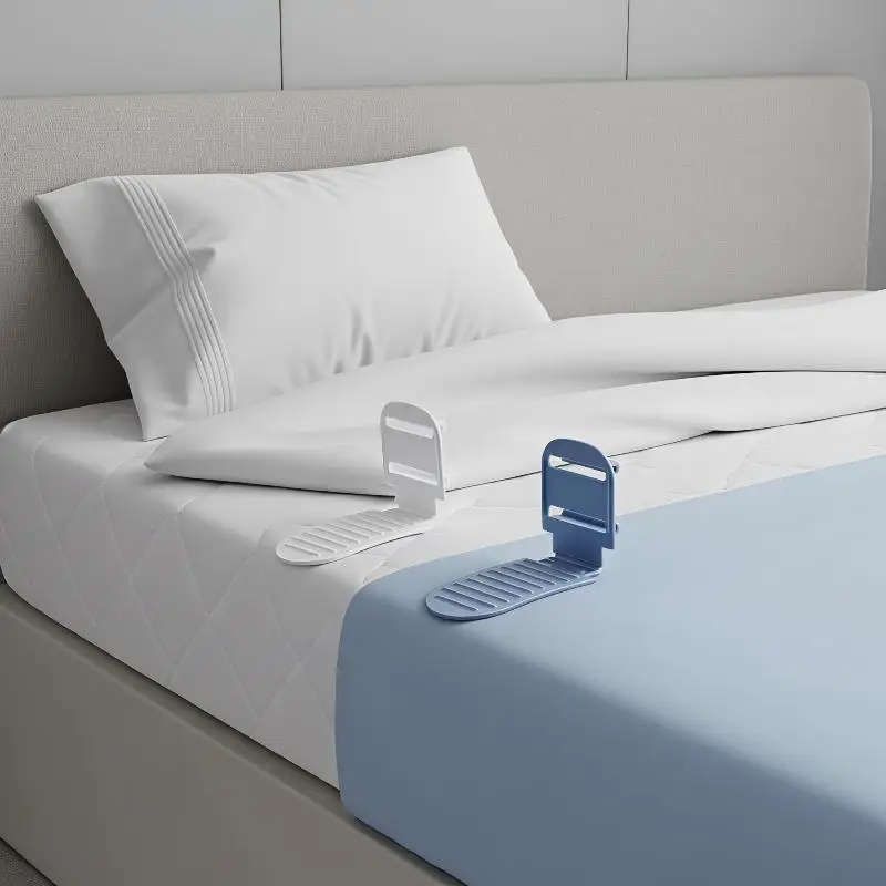 4pcs Plastic Bed Sheet Fixing Fasteners Non Slip Grip No Drill Clips for Hotel Bedroom Bedding Sofa Covers