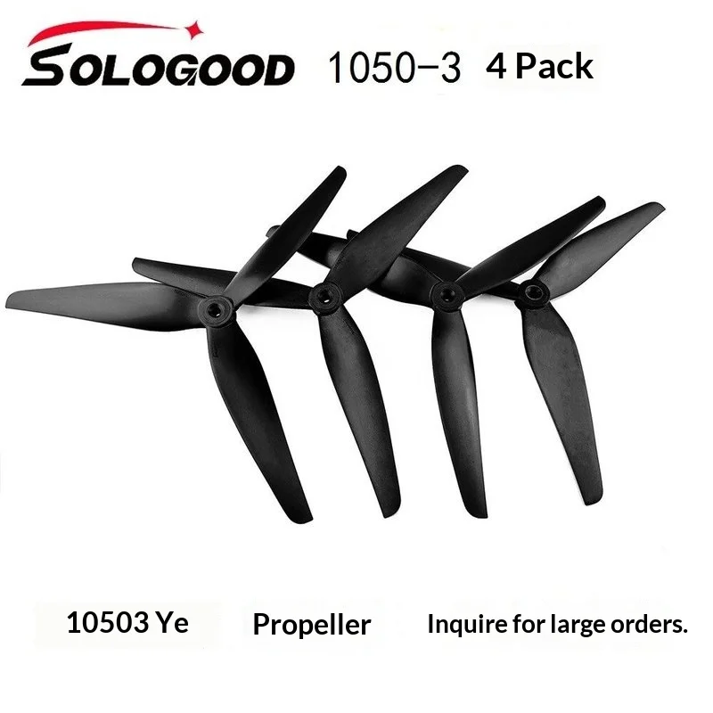 Sologood Three Blade Propeller 1050 10 Inch 5mm Shaft 10mm Thickness High Efficiency Long Range For Fpv Racing Drone Wholesale
