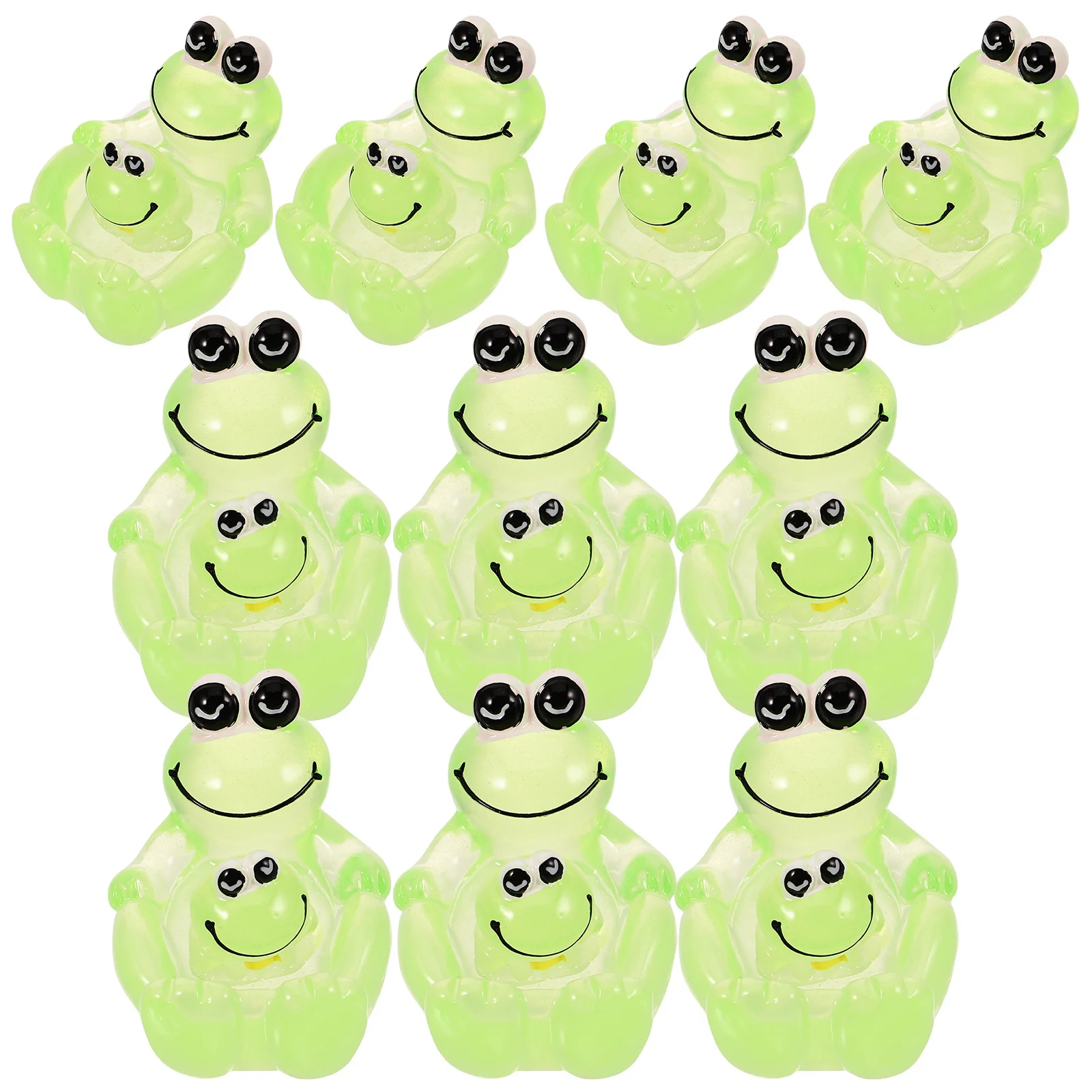 

10pcs Night Glow Frog Charms Resin Flatback Diy Phone Case Decor Craft Accessory Miniature Animal Charm Hair Clip Ornament