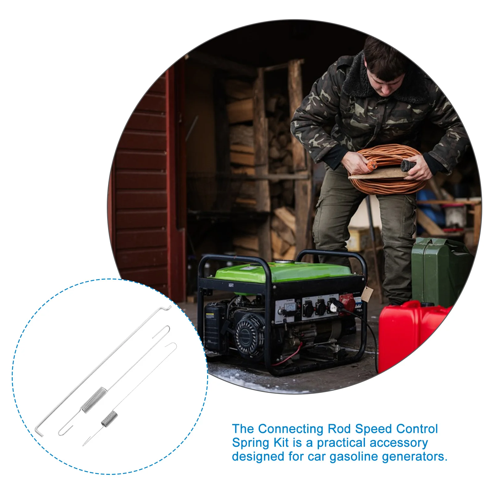 

2Sets Throttle Return Spring Kit for Generators Enhanced Speed Control Sturdy Iron Linkage System Compatible with