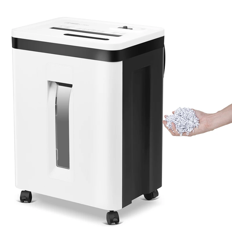 

20L Medium Duty Office Paper Shredder 10min Continuous Run Time 2*13mm P5 Micro Cut 8 Sheet Capacity for CD Shredding