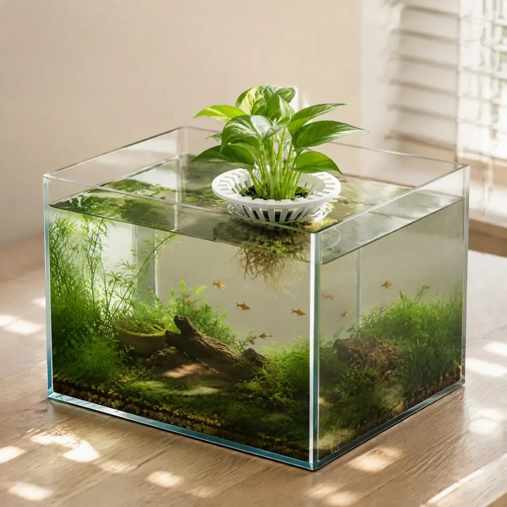 Aquarium Hydroponic Planter 3d Printed Floating Aquarium Plant Holder Hydroponic Planter Basket for Fish Tanks Aquascape - view 4