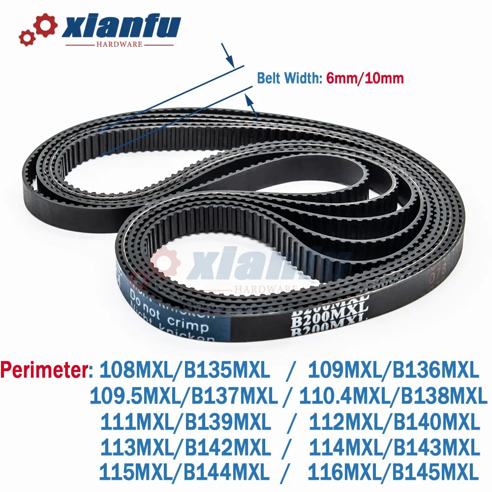 MXL Timing Belt B134MXL B136MXL B137MXL B138MXL B139MXL B140MXL Pitch 2.032mm B142MXL B143MXL B144MXL B145MXL Rubber Width6/10mm