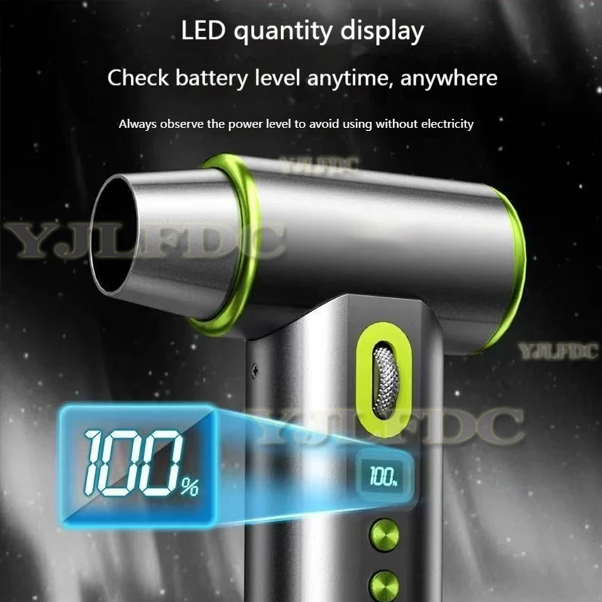 Kipas Jet Turbo Tanpa Sikat 200000RPM Kipas Genggam Kuat Kecepatan Angin Turbo Pengisian Daya Tipe-C Peniup Udara Kuat Kipas Saluran Industri