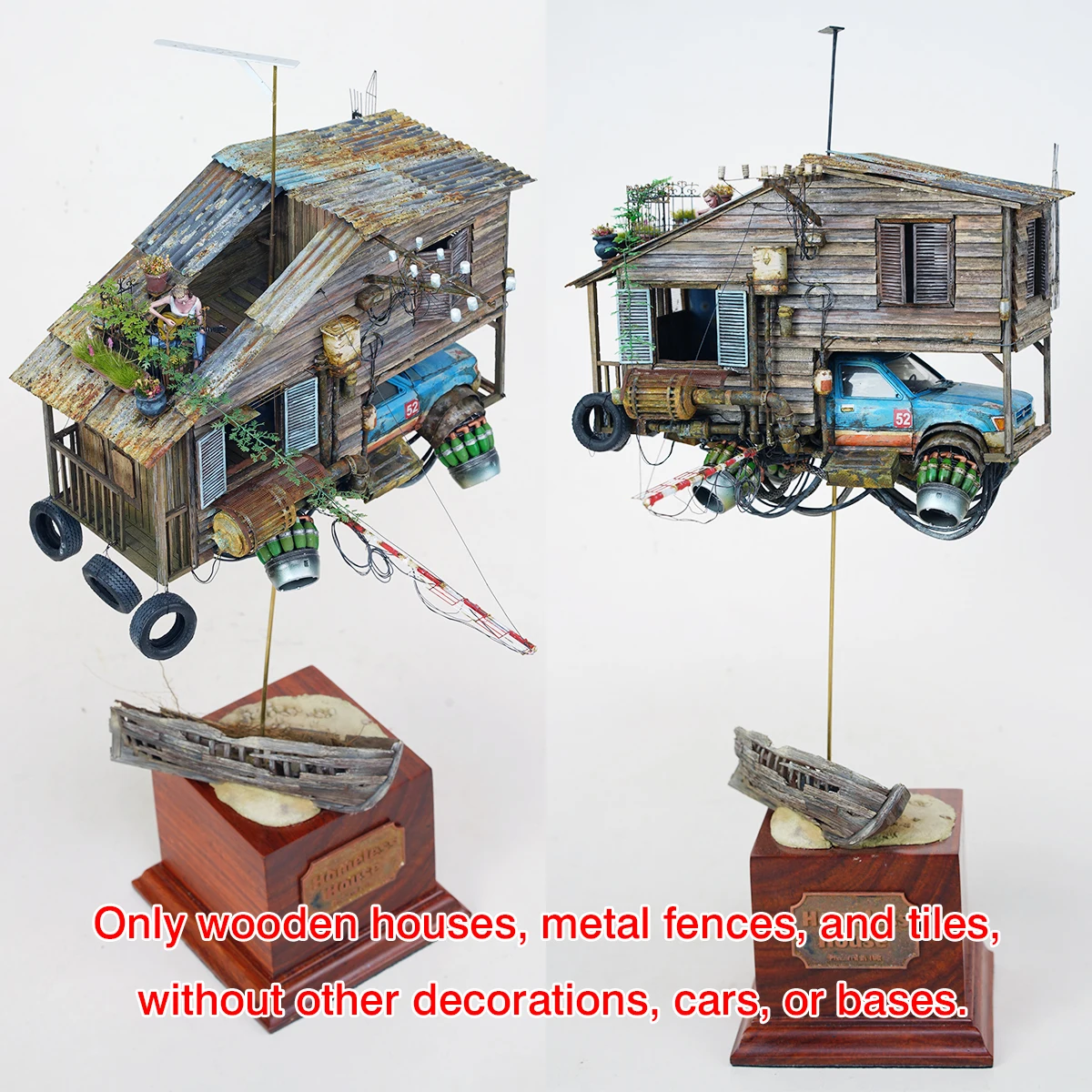 Architekturmodell zum Zusammenbauen, Sandtisch, Wohnmobil, Bauteile, Holzhaus, Diorama, Modellbausatz im Maßstab 1/24 1/35 – Detail 2