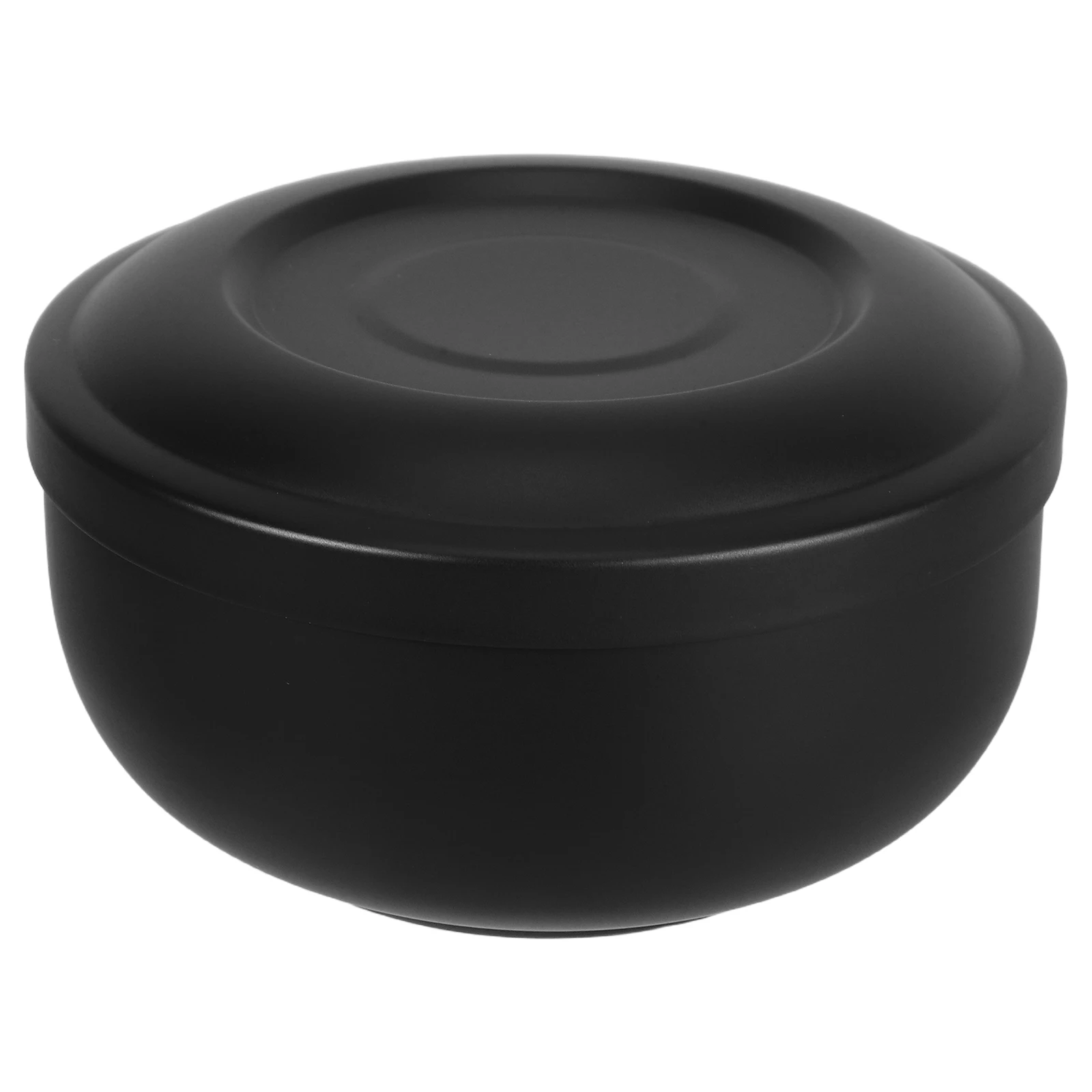 

Shaving Soap Bowl Stainless Steel Cover Reusable Brush Stand Shaving Tool Household Supply Metal Mixing Mug Black