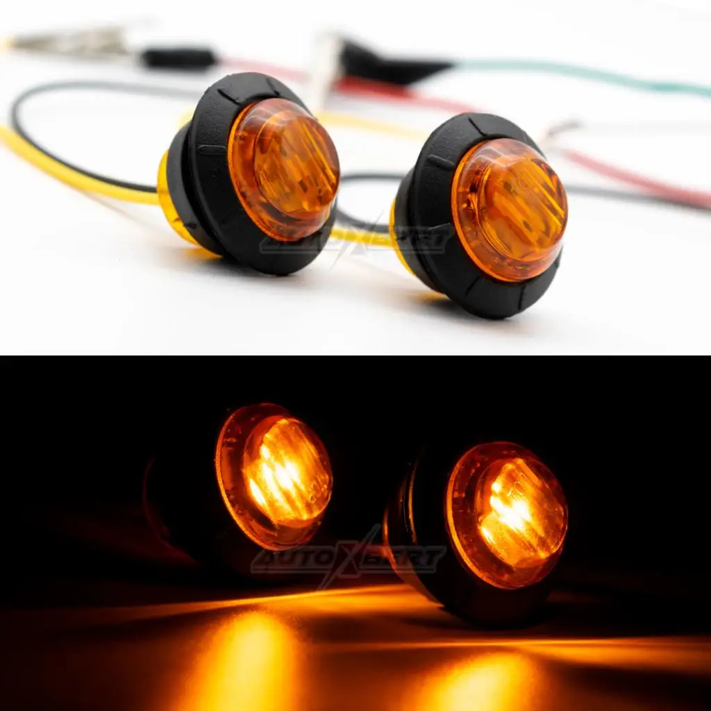 10Pcs 12V 24V Side Mini Round 3/4\