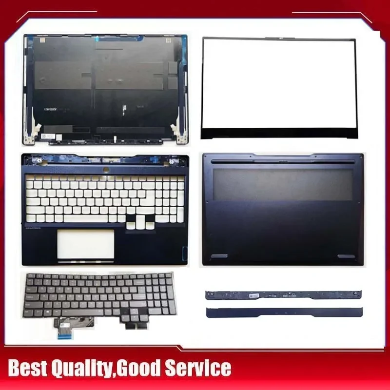 New/org For Lenovo R9000X 2021R Legion S7 15ACH6 LCD Back Cover /Bezel / Plamrest /Bottom case /US Keyboard /Hinge cover,Black