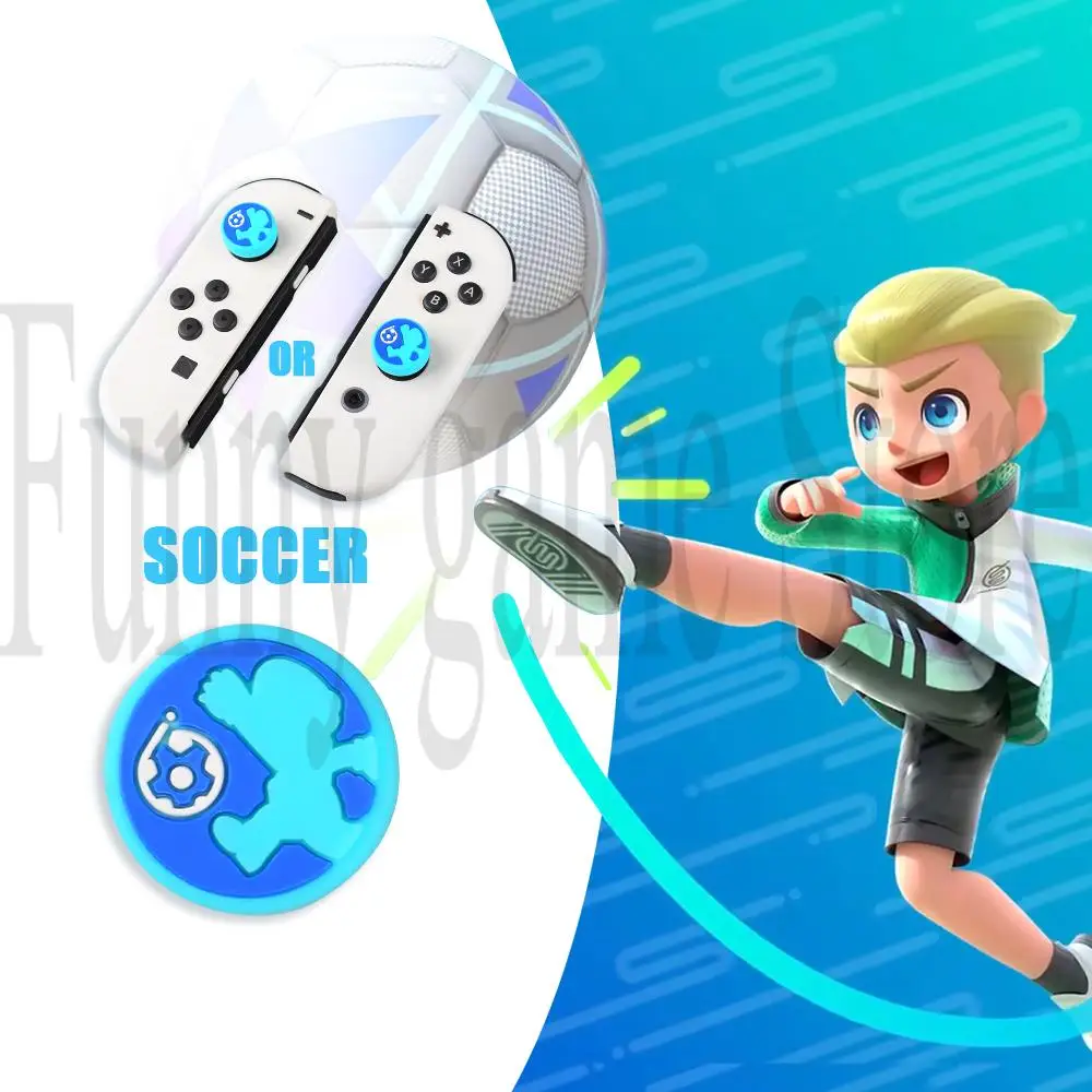 4 pçs jogos esportes tema polegar aperto para nintendo switch joystick caso capa bonito tênis padrão de futebol para ns lite joycon boné