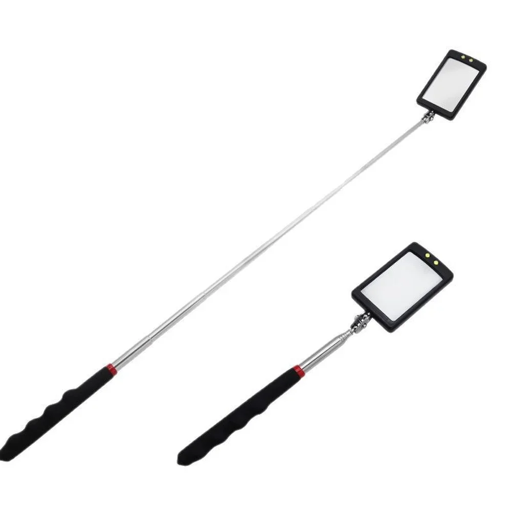 Dual LED Underbody Inspection Mirror Telescopic Design 34 Inch Reach For Mechanics Technicians Inspectors And Hobbyists