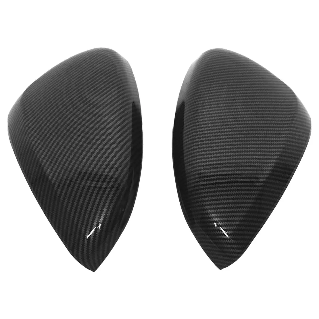 1 Pair Carbon Fiber Texture ABS Self-Adhesive Rearview Side Mirror Cover Cap Trim Fit for Citroen C3 Peugeot 208 2008 2016-2018