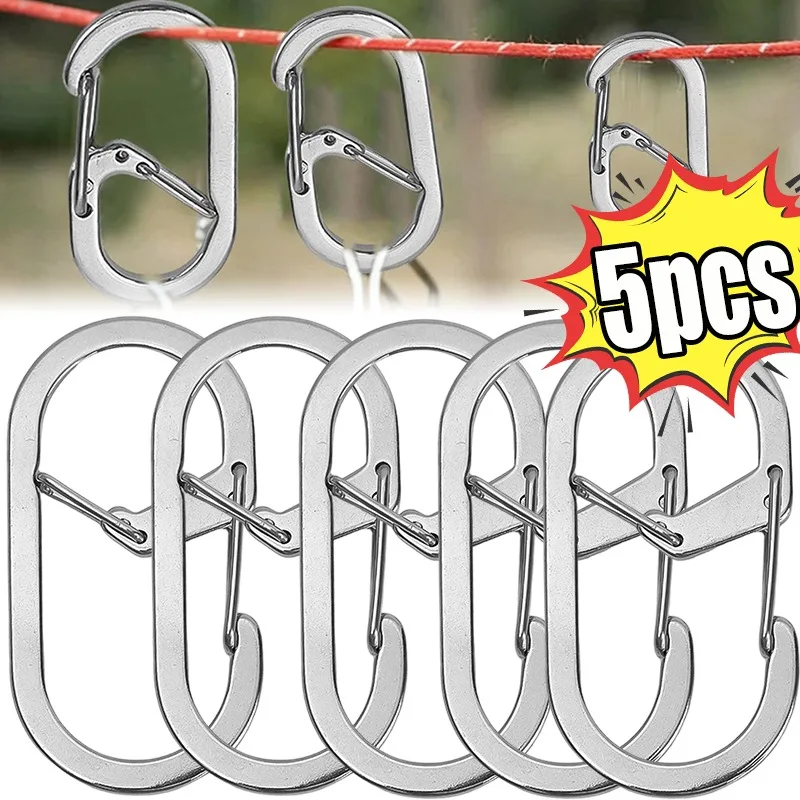 

G Shape Locking Carabiner Stainless Steel Spring Gate Safety Hook for Keys Backpack Outdoor Gear Mutil-Sizes Climbing Hiking