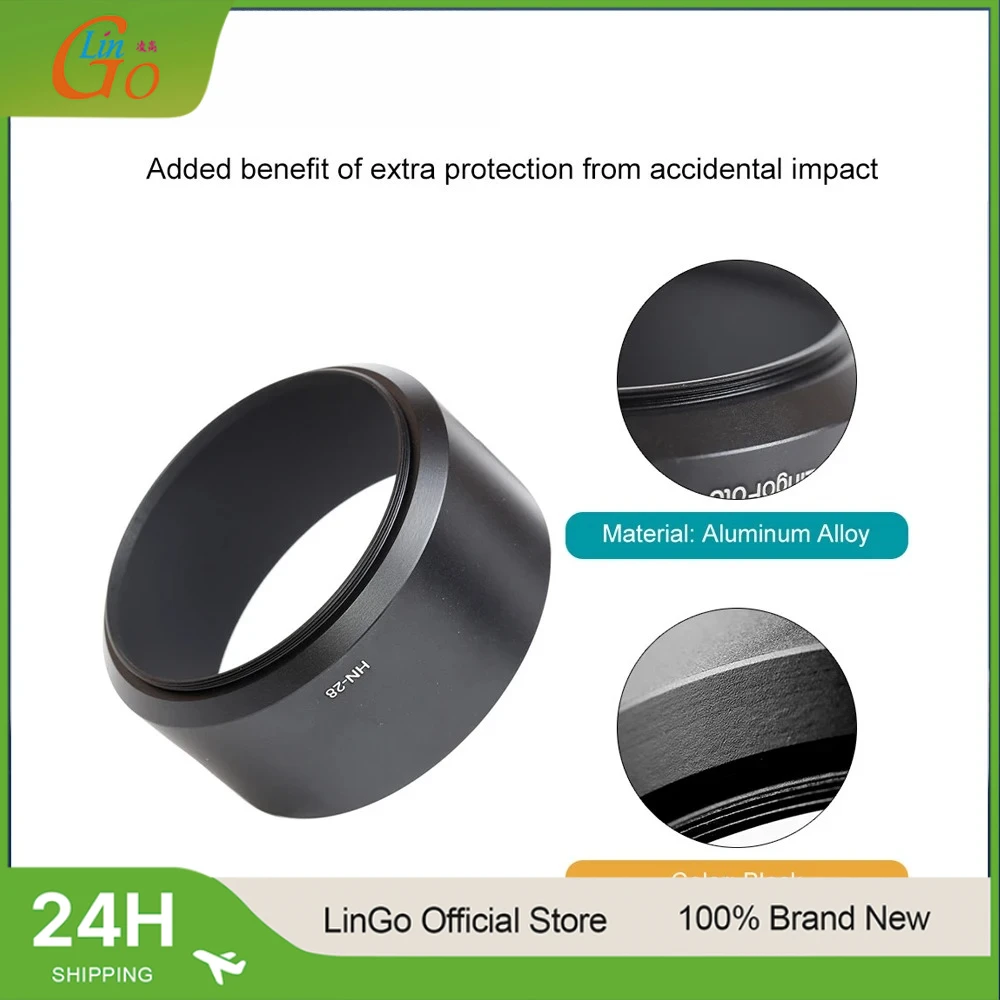 LinGo 80-200mm Metal Lens Hood Screw Aluminum Alloy For Nikon 80-200mm F2.8 ED Lens Camera Lens
