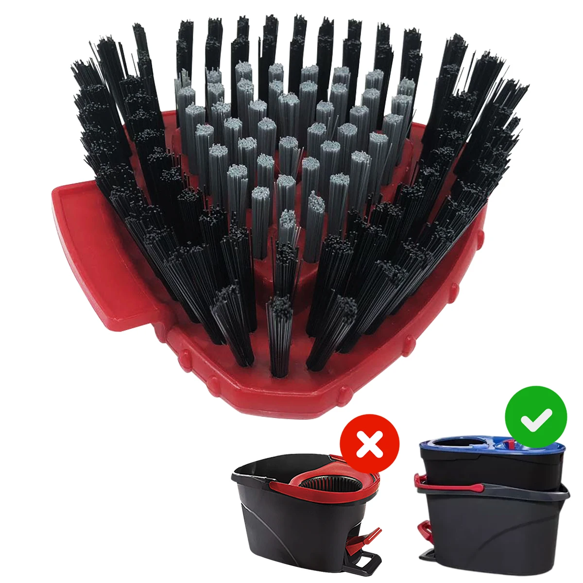 Home Times 1/2 Pcs Upgraded Spin Mop Replacement Scrub Brush Compatible with O-Cedar 2-Tank RinseClean for Kitchen Deck Cleaning