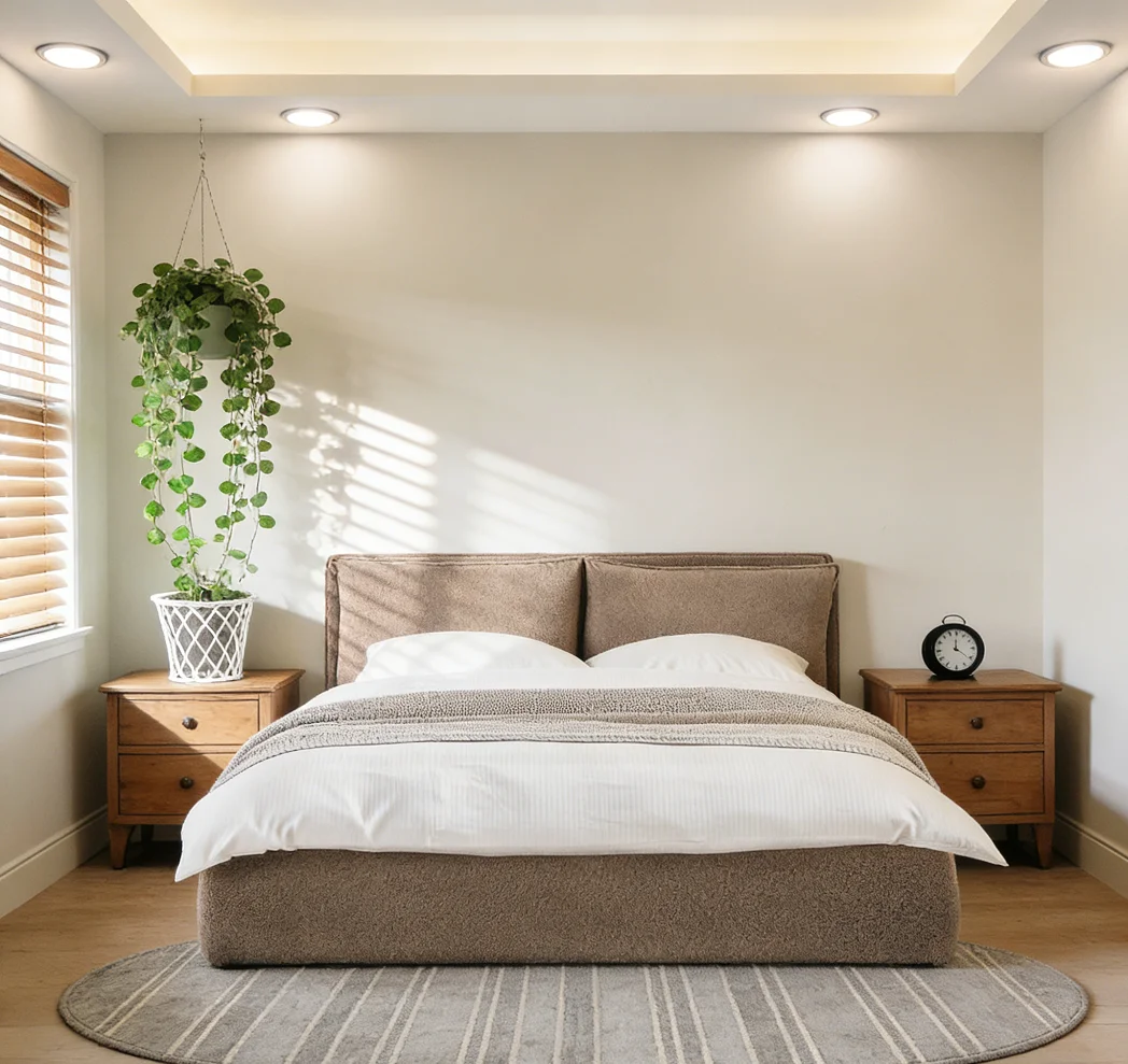 # Design Home Furniture Tufted Brown Fabric Wooden Frame Ottoman Bed with Hydraulic Lift Storage