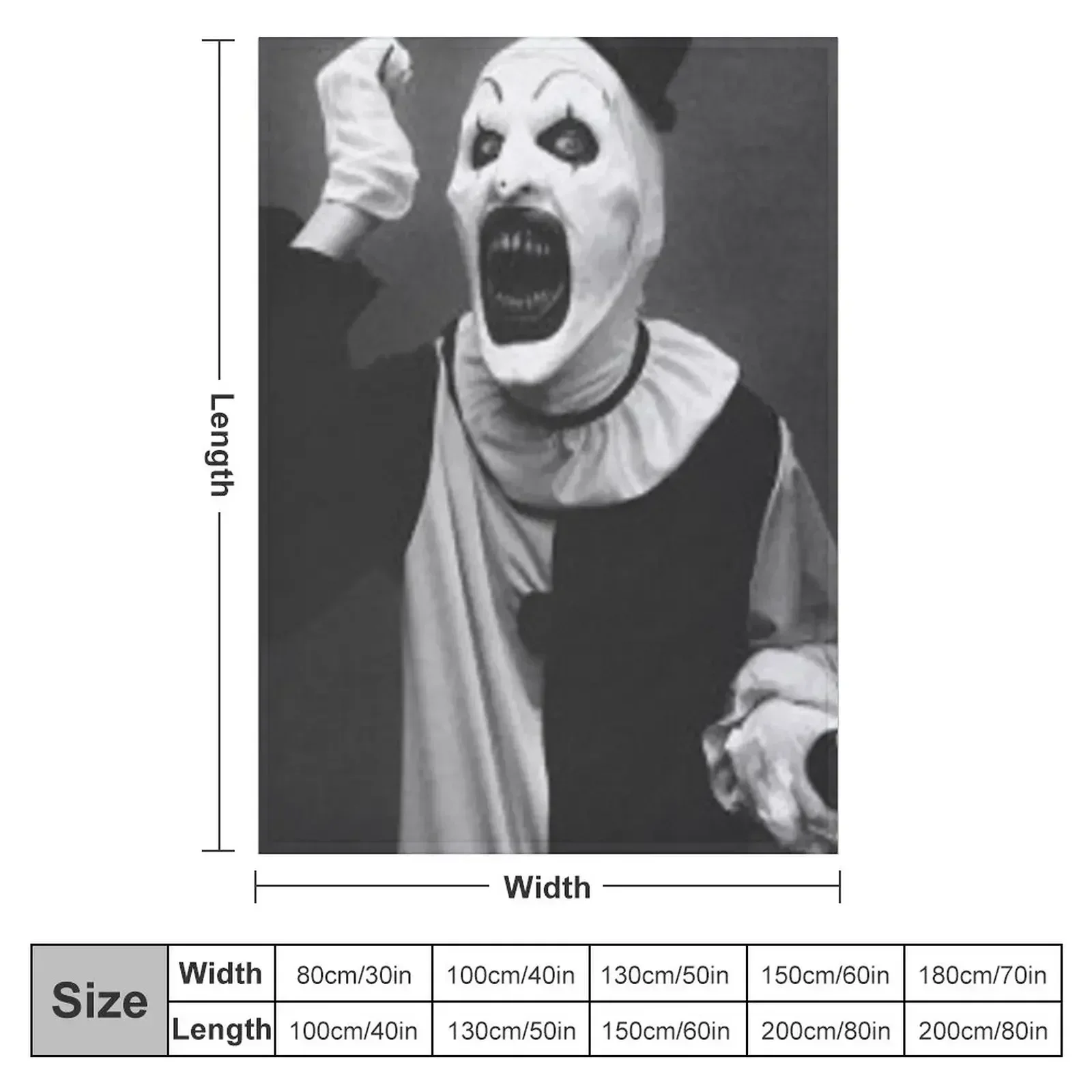 New Terrifier Art The Clown Horror Throw Blanket
