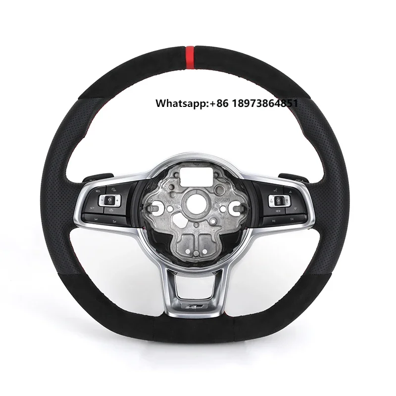 

Custom R Line Volante Leather Alcantara Steering Wheel for VW Polo Golf R MK7.5 MK6 MK7 MK8 Jetta Passat CC B6 B7 B8