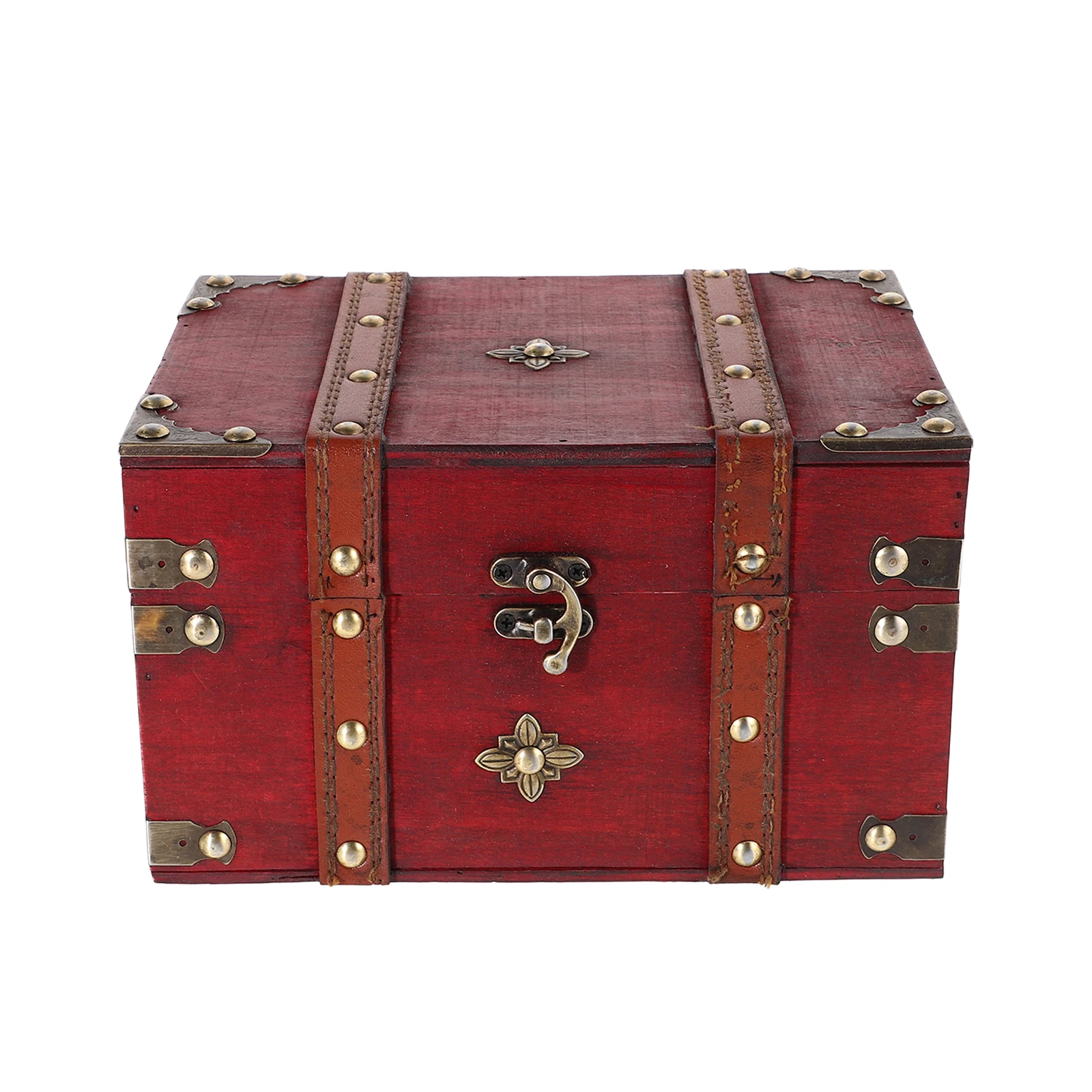 

Lockable Wooden Storage Chest Multi-Functional Desktop Organizer For Jewelry Stationery Keepsakes Durable Classic Design