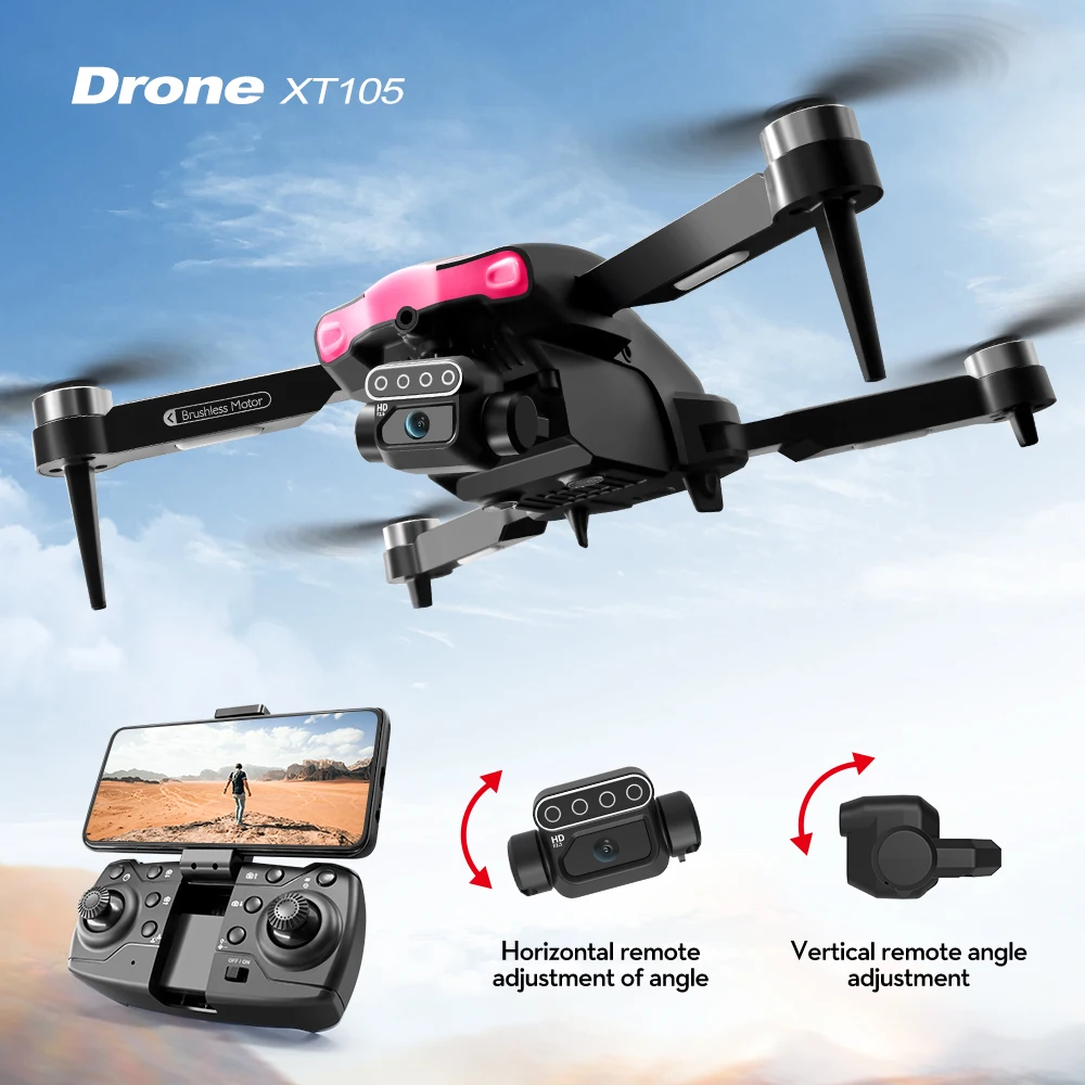 XT105 UAV Obstacle Avoidance Dual Servo HD Aerial Photography Quadcopter Optical Flow Brushless Motor RC Aircraft