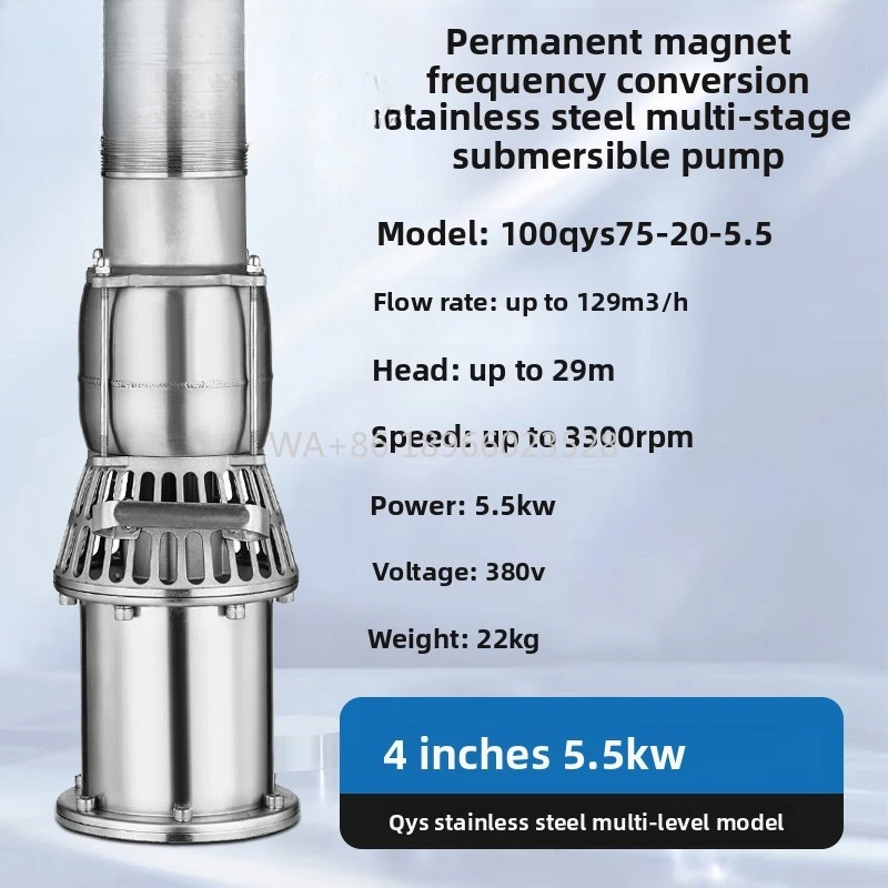 

l Multi-Stage Submersible Pump 5.5kW for Efficient Farmland Irrigation Energy-Saving 4-Inch Stainless Stee
