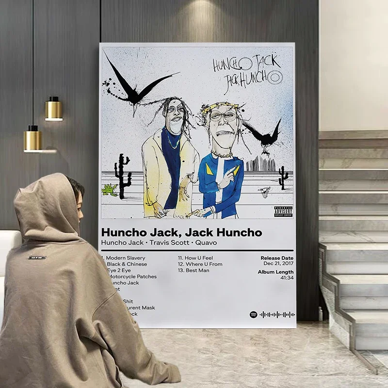 Pop Rap Music Album Cover Huncho Jack Poster Aesthetic Rapper Hip Hop Rock Huncho Jack Canvas Wall Art Home Room Decor Bar cafe