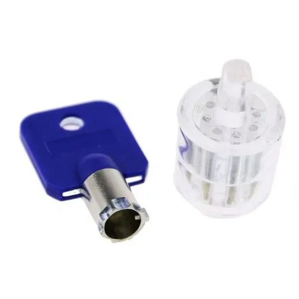 7 Pin Lock Transparent Tubular Lock  Practice View Padlock Training Skill For Locksmith