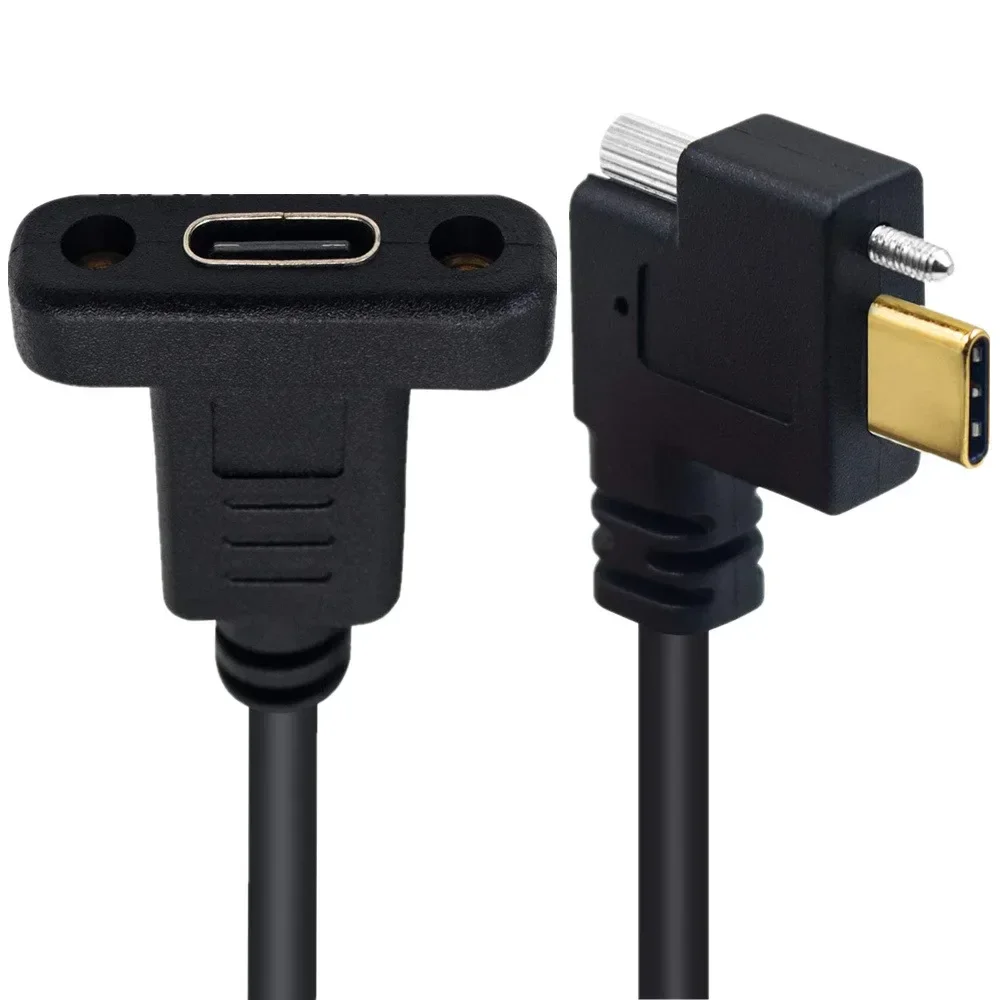 USB Type C M To F Front Panel Mount USB-C Extension Cable USB 3.1 Data Video Cable Male To Female Extender Cord with Screw