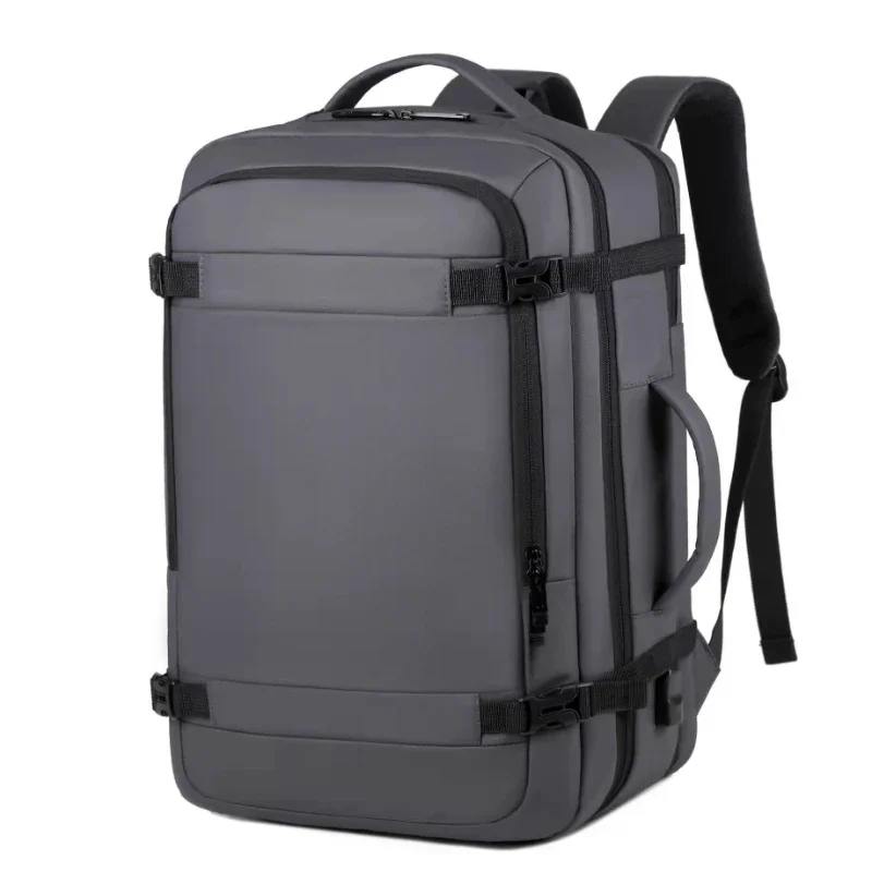 Mochila de viaje ampliable con carga USB para hombre, bolsa de mano de 17 pulgadas para ordenador portátil, impermeable, gran capacidad, 45L