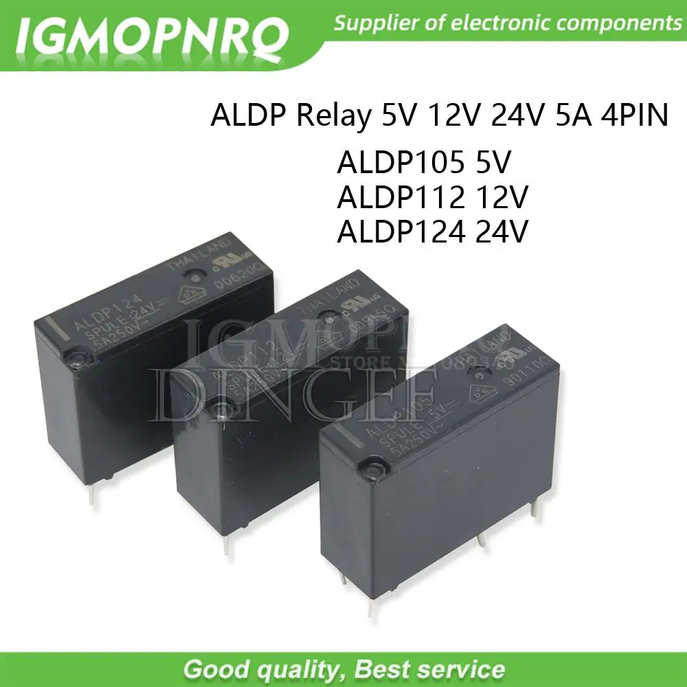 1PCS 5A Relay ALDP105 ALDP112 ALDP124 5V 12V 24V 5A 250V 4PIN a group of normally open ALD112 12V 3A