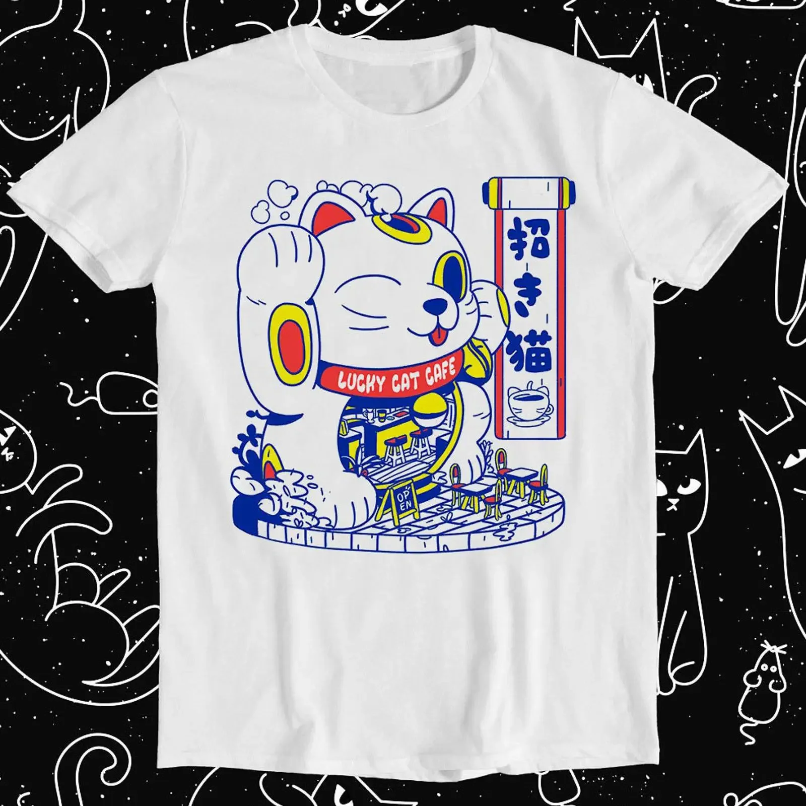 Maneki Neko Lucky Cat Fortune Happiness Wealth Meme Funny T Shirt 819 vintage Washed Stylish Stretched graphic fashion