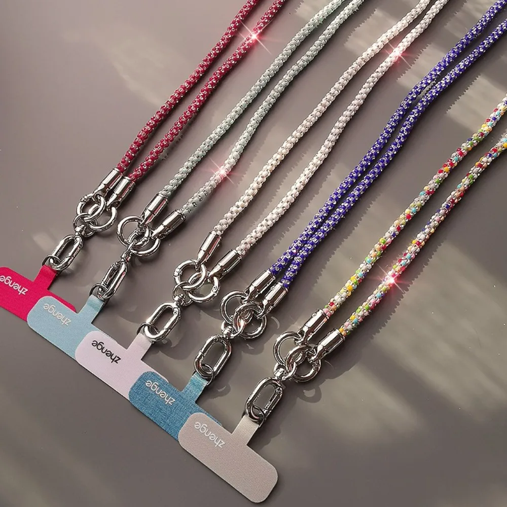 

Подвесной шнур с блестками и стразами, ремешок для телефона, цепочка через плечо, роскошная веревка для мобильного телефона, защита от потери, защита от падения, цепочка для мобильного телефона