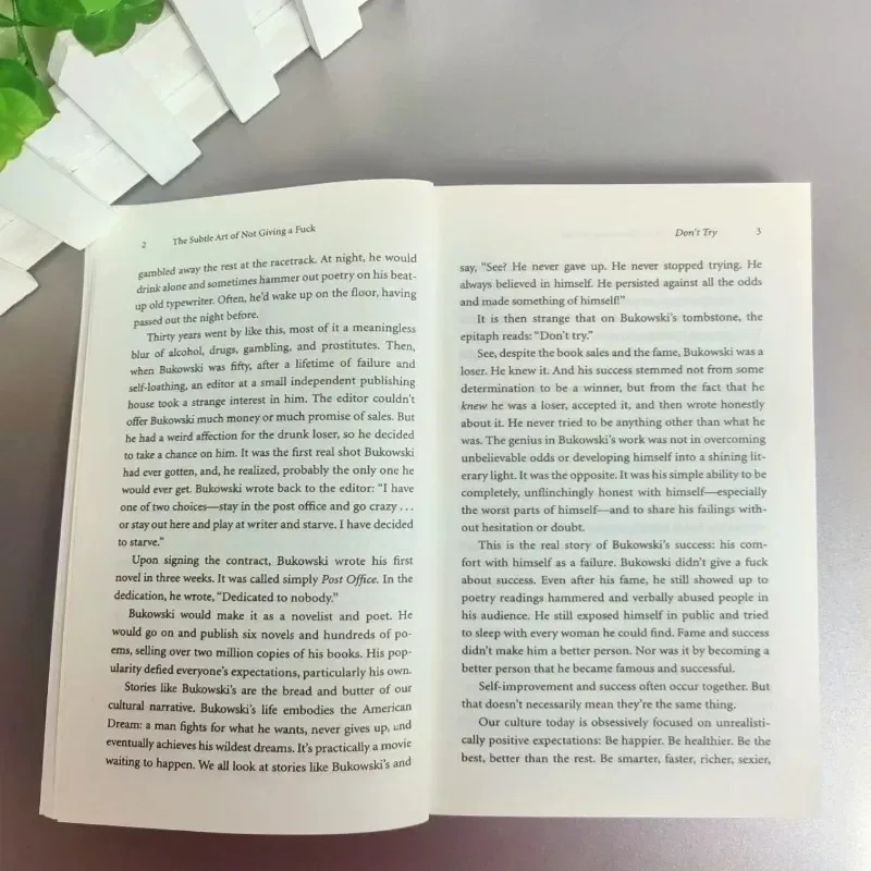 Rebuild happiness and how to live as you please. Author: Mark Manson's book on relieving stress through self-management.