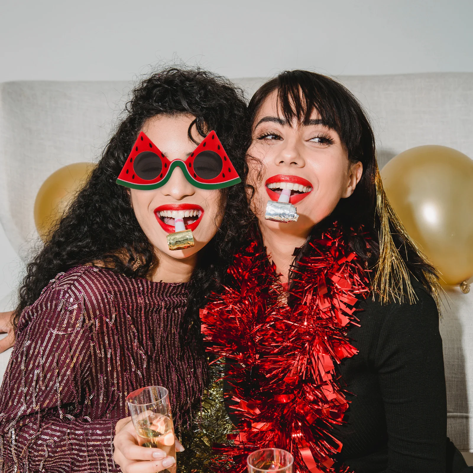 

Watermelon Glasses Fruit Costume Adult Red Luau Party Decorations Funny Hawaiian Tropical Sunglasses Accessories