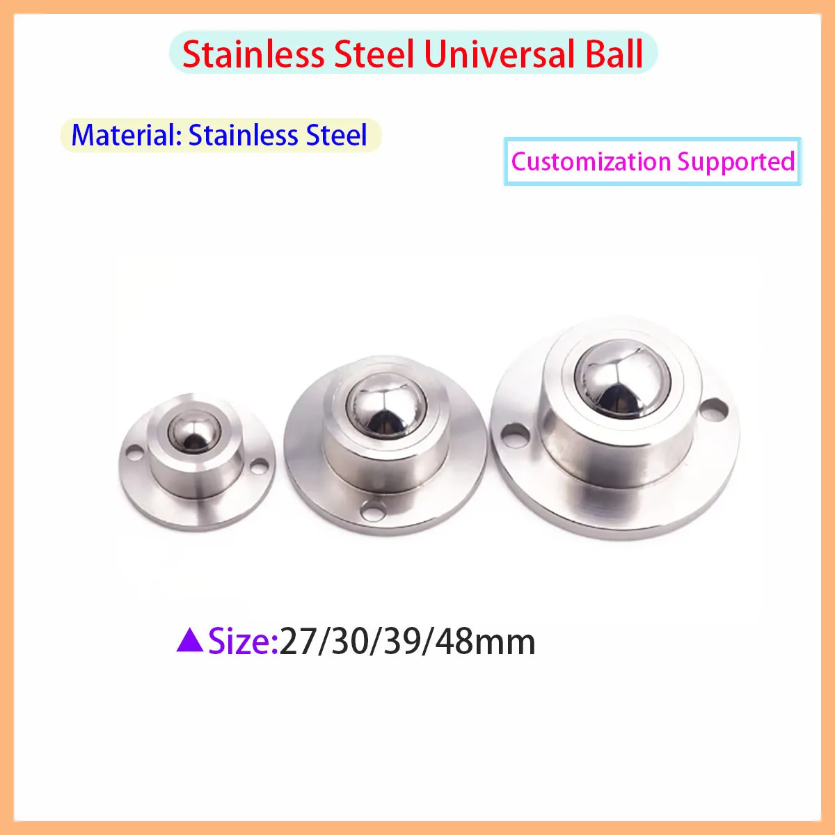 Steel Ball Roller Universal Ball Conveyor Bearing Flange Mounted Type Sliding Wheel for Transmission