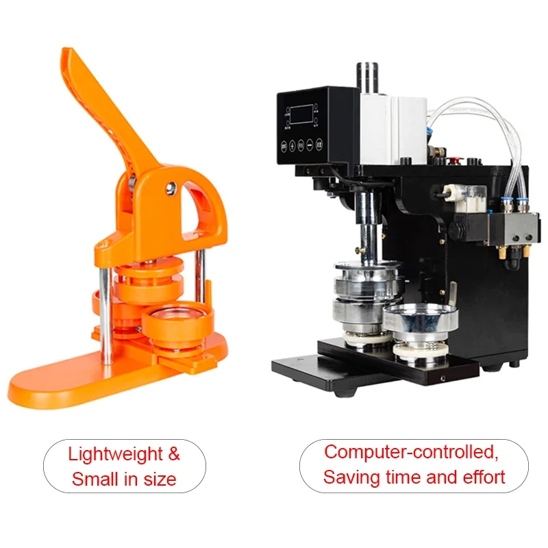gorąca sprzedaż półautomatyczna pneumatyczna maszyna do robienia przycisków/ręczna maszyna do robienia magnesów na lodówkę
