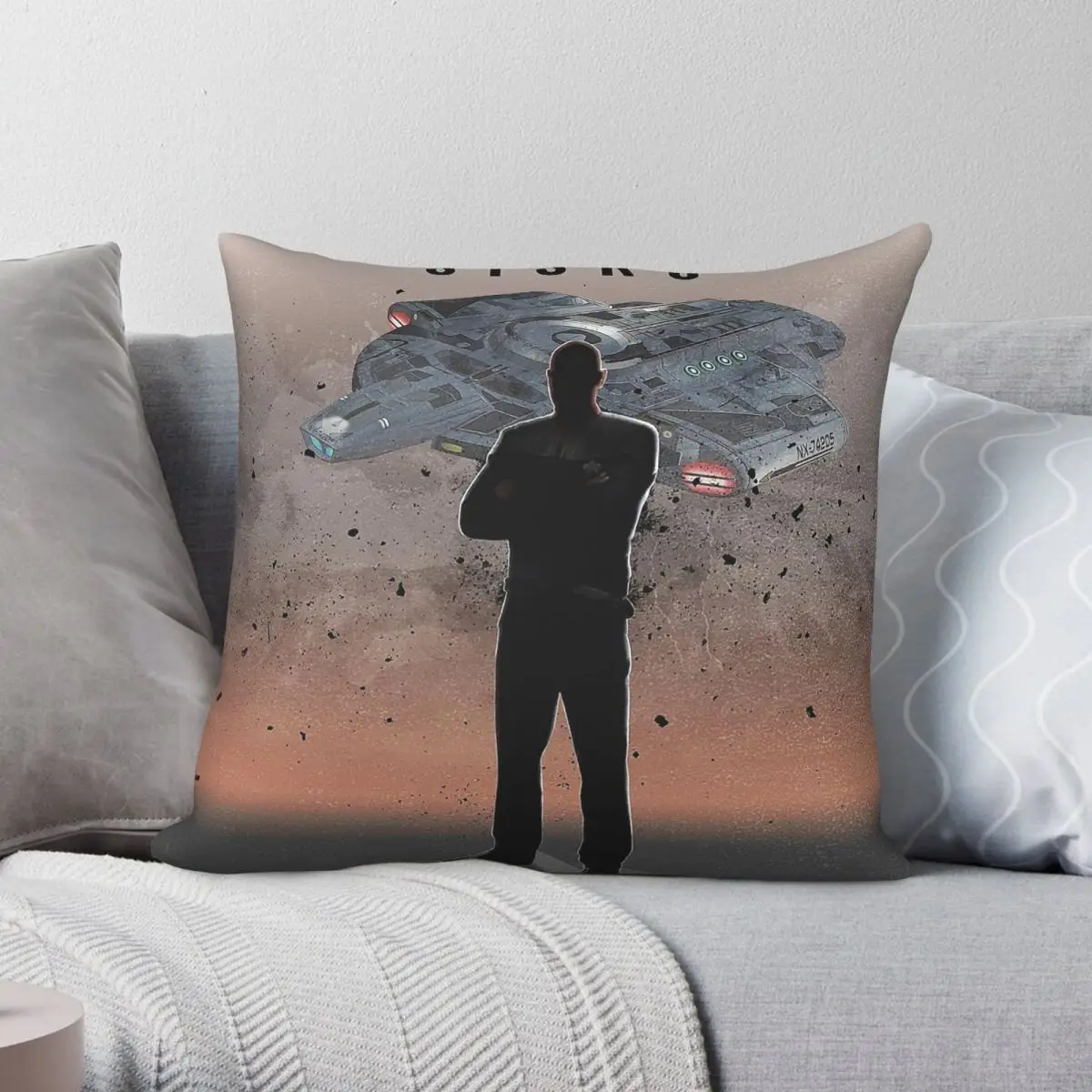 Funda de almohada cuadrada Benjamin Lafayette Sisko, funda de cojín decorativa con cremallera y patrón de terciopelo y lino de poliéster para habitación