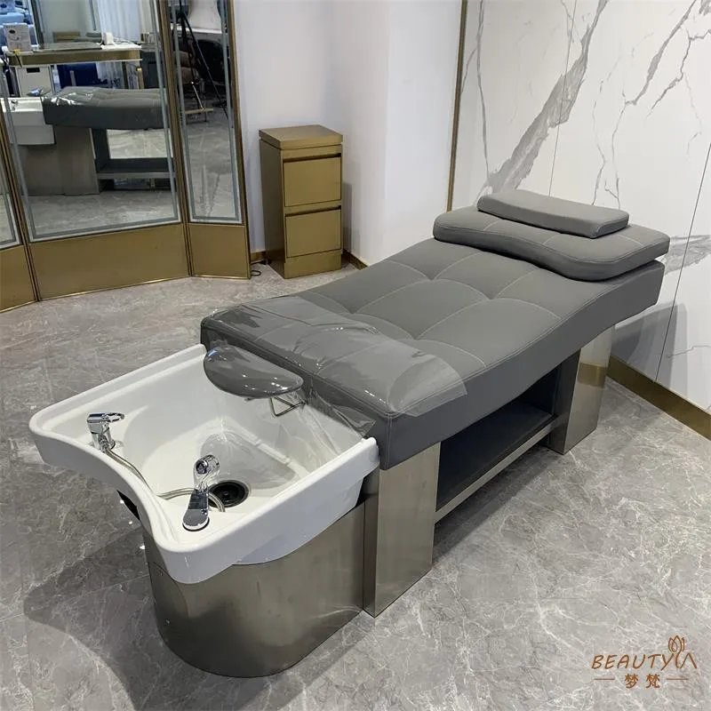 Hair salon shampoo bed special Thai flat massage bed ceramic basin fumigation bed with water circulation